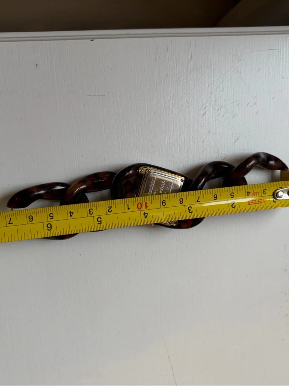 Michael Kors Tortoise Shell Quartz Analog Bracelet Watch w/ New Battery MK-4239 - Picture 10 of 11